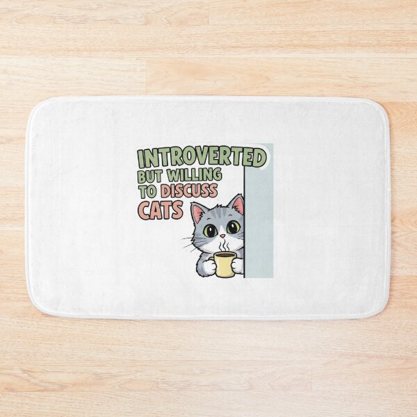 Item preview, Introverted But Willing To Discuss Cats – Funny Introvert Cat designed and sold by Low Social Battery Club.