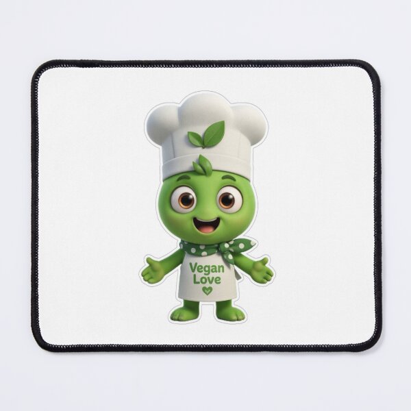 Item preview, Vegan Love – Cute Vegan Chef Mascot designed and sold by Wildborn74.