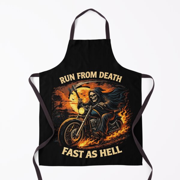 Item preview, Run From Death Fast As Hell – Grim Reaper Biker Motorcycle Dark Rider Design designed and sold by HubCreates.