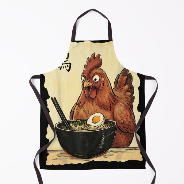Item preview, Funny Chicken Ramen Noodle Soup Art - Worried Hen Japanese Foodie Gift designed and sold by Bongocomic.