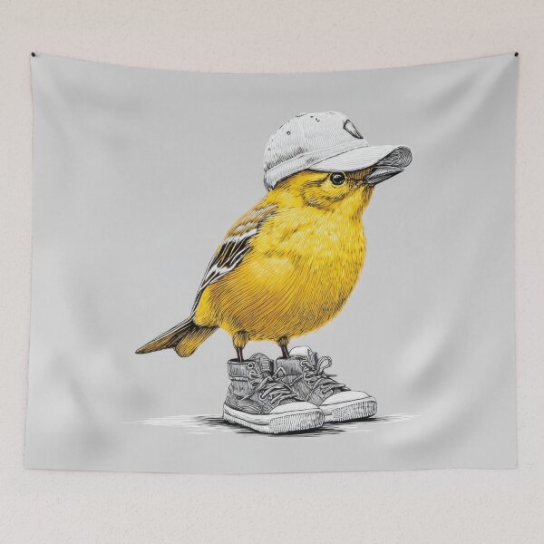 Item preview, Bird wearing shoes and a cap designed and sold by anytka.