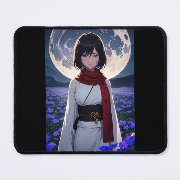 Item preview, Rikisone Yayomi Night Moon Kimono – Elegant Anime Girl Floral Landscape Art designed and sold by iloveanimechibi.