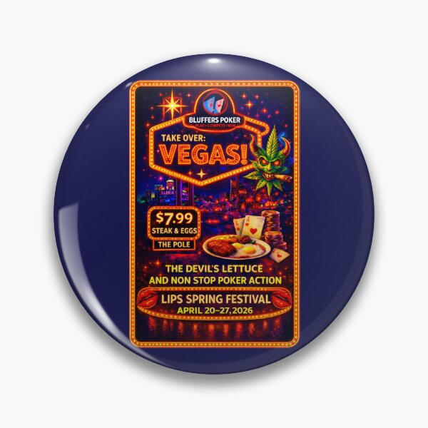 Item preview, Bluffers Poker Take Over Vegas Neon Sign, LIPS Spring Festival 2026 Retro Vegas Poster designed and sold by GhostDawgs.