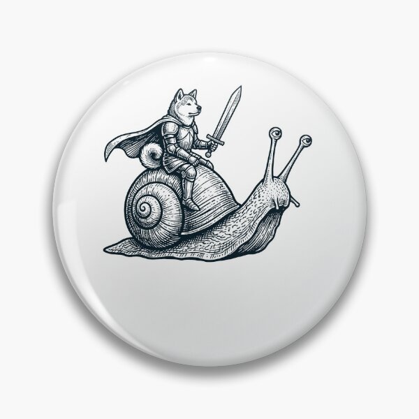 Item preview, Vinatge Akita Riding Snail Medieval Knight Dog Lover designed and sold by DoodleTortle.