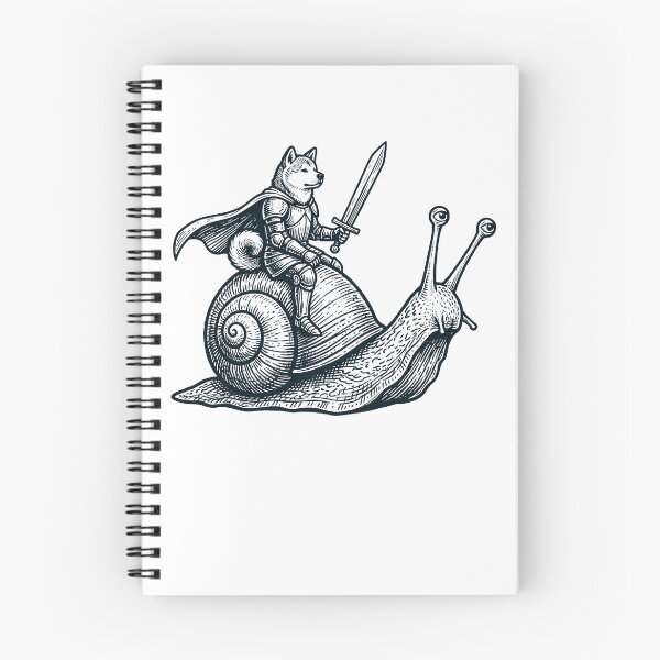 Item preview, Vinatge Akita Riding Snail Medieval Knight Dog Lover designed and sold by DoodleTortle.