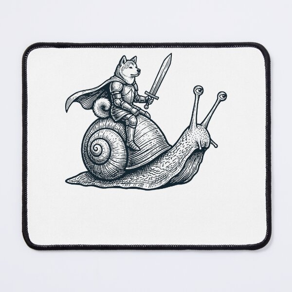Item preview, Vinatge Akita Riding Snail Medieval Knight Dog Lover designed and sold by DoodleTortle.