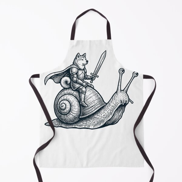 Item preview, Vinatge Akita Riding Snail Medieval Knight Dog Lover designed and sold by DoodleTortle.