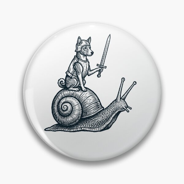 Item preview, Vinatge Basenji Riding Snail Medieval Knight Dog Lover designed and sold by DoodleTortle.