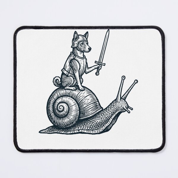 Item preview, Vinatge Basenji Riding Snail Medieval Knight Dog Lover designed and sold by DoodleTortle.