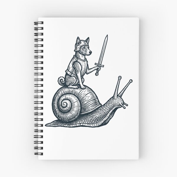Item preview, Vinatge Basenji Riding Snail Medieval Knight Dog Lover designed and sold by DoodleTortle.