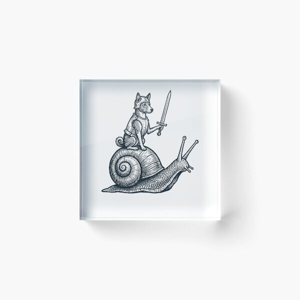 Item preview, Vinatge Basenji Riding Snail Medieval Knight Dog Lover designed and sold by DoodleTortle.