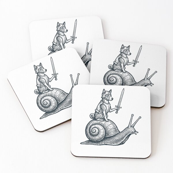 Item preview, Vinatge Basenji Riding Snail Medieval Knight Dog Lover designed and sold by DoodleTortle.