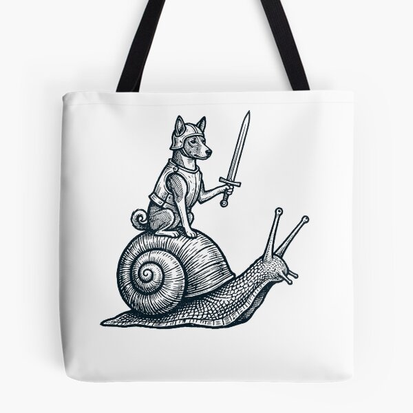Item preview, Vinatge Basenji Riding Snail Medieval Knight Dog Lover designed and sold by DoodleTortle.