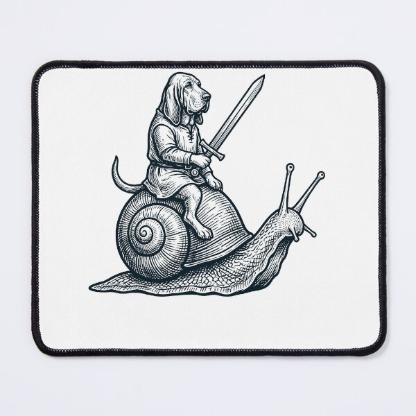 Item preview, Vinatge Bloodhound Riding Snail Medieval Knight Dog Lover designed and sold by DoodleTortle.