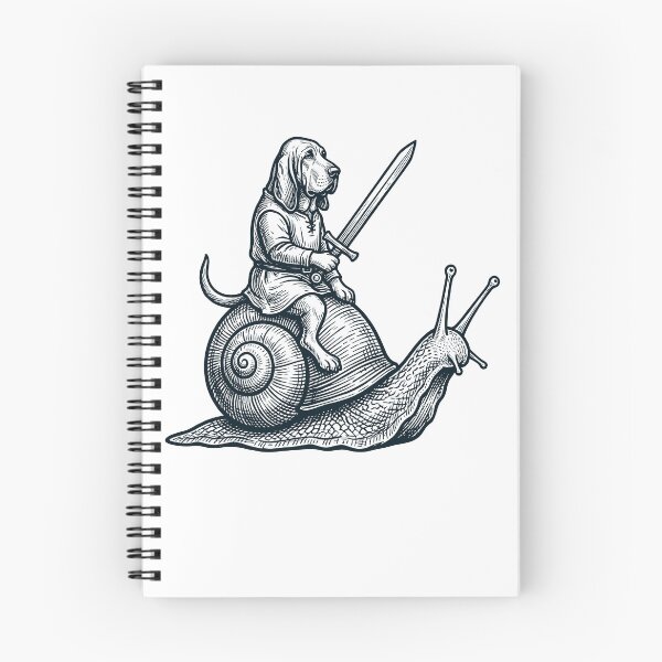 Item preview, Vinatge Bloodhound Riding Snail Medieval Knight Dog Lover designed and sold by DoodleTortle.