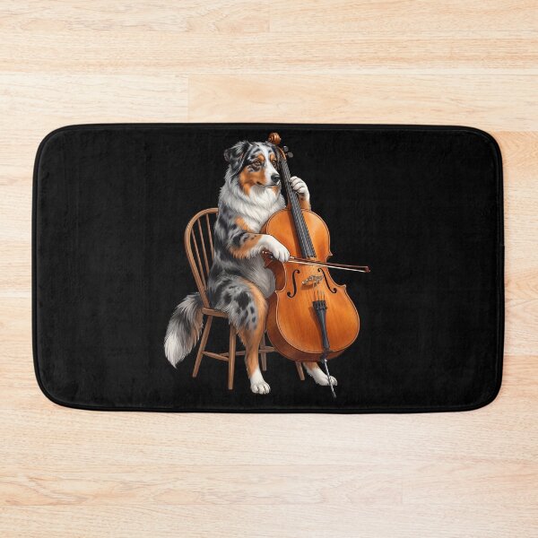 Item preview, Australian Shepherd Playing Cello Player Cellist Dog Lover designed and sold by TerryConnells.