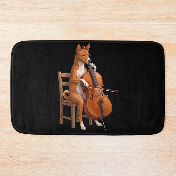Item preview, Basenji Playing Cello Player Cellist Dog Lover designed and sold by TerryConnells.