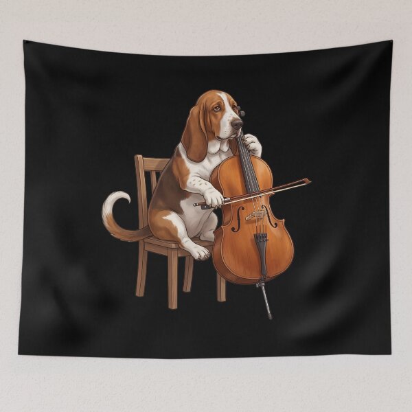 Item preview, Basset Hound Playing Cello Player Cellist Dog Lover designed and sold by TerryConnells.