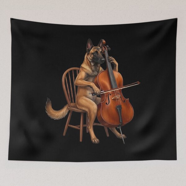 Item preview, Belgian Malinois Playing Cello Player Cellist Dog Lover designed and sold by TerryConnells.