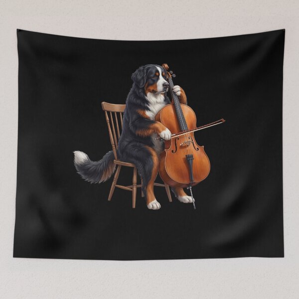 Item preview, Bernese Mountain Dog Playing Cello Player Cellist Dog Lover designed and sold by TerryConnells.
