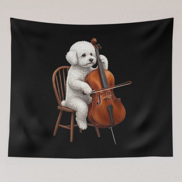Item preview, Bichon Frise Playing Cello Player Cellist Dog Lover designed and sold by TerryConnells.