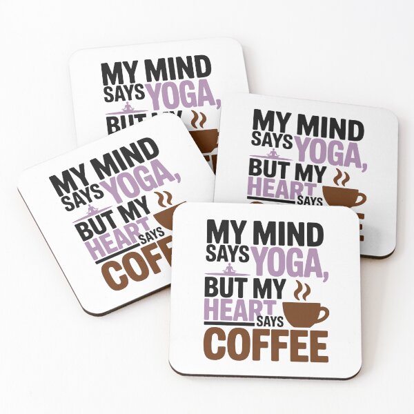 Item preview, Yoga vs Coffee – Funny Wellness Quote Design designed and sold by FatCatCD.