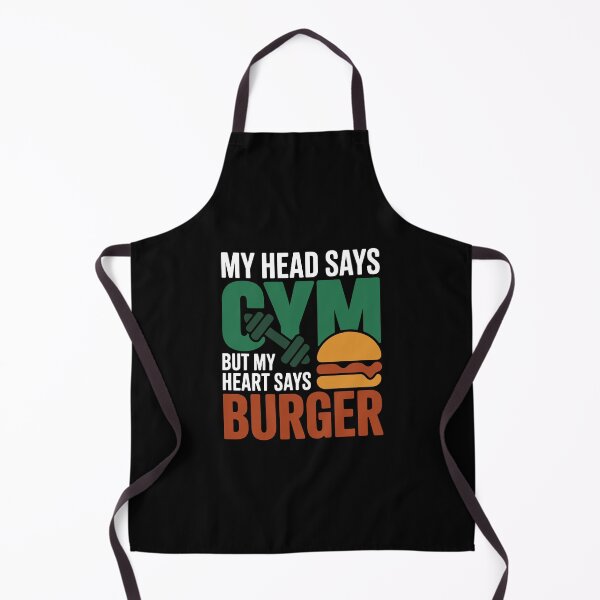 Item preview, My Head Says Gym But My Heart Says Burger – Funny Fitness Food Quote designed and sold by FatCatCD.