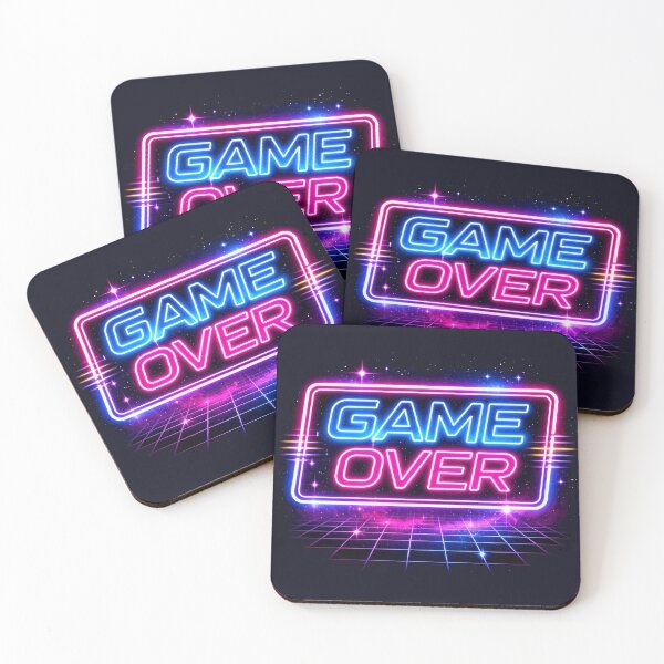 Item preview, Game Over Neon Sign Retro Synthwave Gaming Sticker designed and sold by DPSz.
