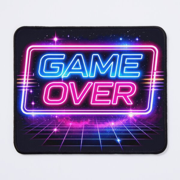 Item preview, Game Over Neon Sign Retro Synthwave Gaming Sticker designed and sold by DPSz.