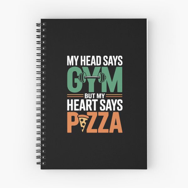 Item preview, My Head Says Gym But My Heart Says Pizza – Funny Fitness Food Quote Design designed and sold by FatCatCD.