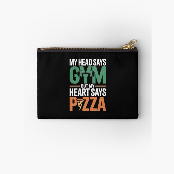 Item preview, My Head Says Gym But My Heart Says Pizza – Funny Fitness Food Quote Design designed and sold by FatCatCD.