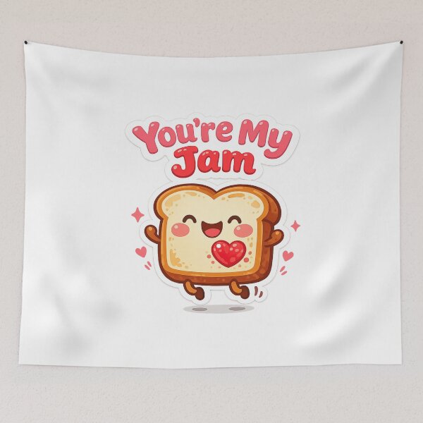 Item preview, Kawaii You’re My Jam Cute Bread Pun Sticker designed and sold by inaveed.