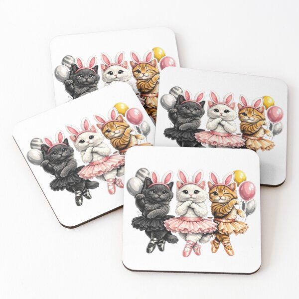 Item preview, Ballet Cat Bunny Rabbit Ears and Ballons Congratulations designed and sold by JediKittenWars.