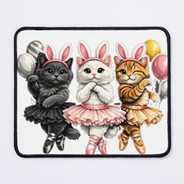 Item preview, Ballet Cat Bunny Rabbit Ears and Ballons Congratulations designed and sold by JediKittenWars.
