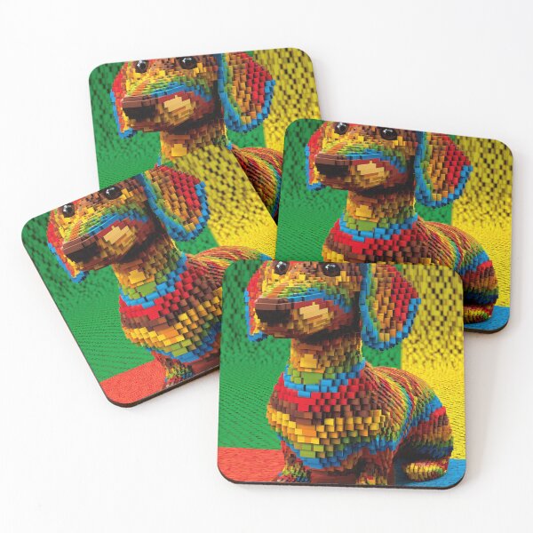 Item preview, Colorful Pixelated Dachshund designed and sold by lautir.