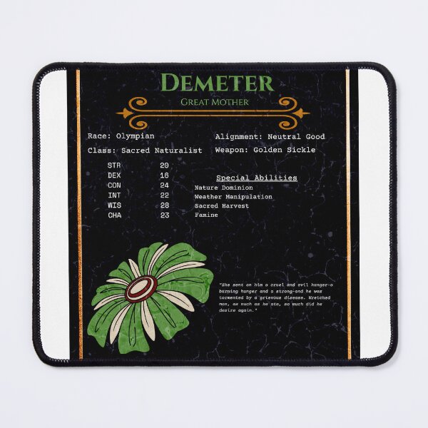 Item preview, Demeter RPG Character Sheet - Greek Mythology Gaming Gift designed and sold by ShopStellar.