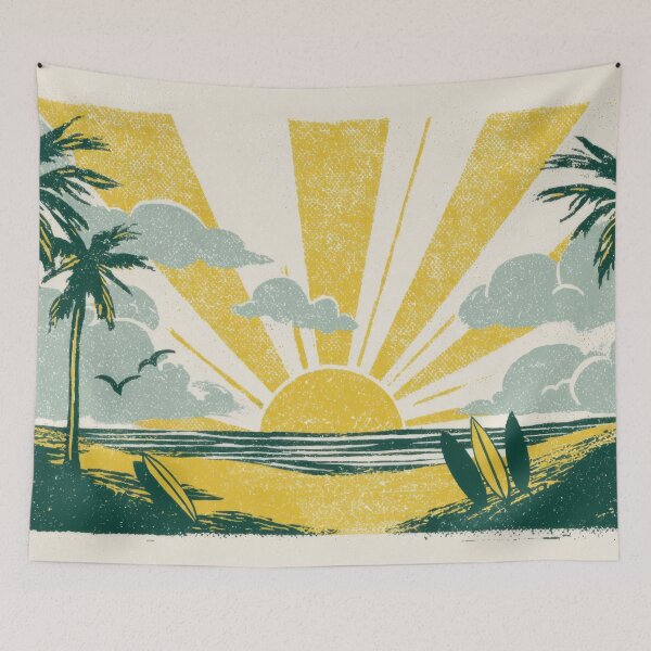 Item preview, Colorful sun sets over a beach designed and sold by anytka.