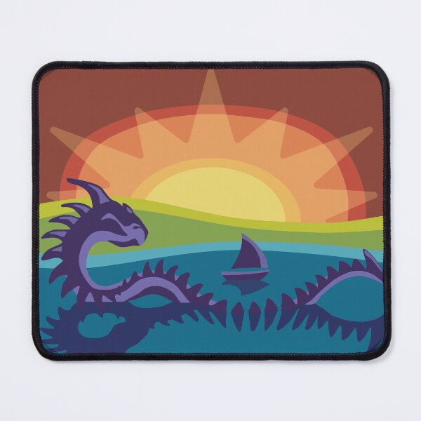 Item preview, Loch Monster in Rainbow Landscape designed and sold by Sine Nomine.