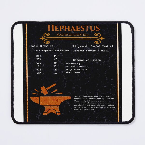 Item preview, Hephaestus RPG Character Sheet - Greek Mythology Gaming Gift designed and sold by ShopStellar.