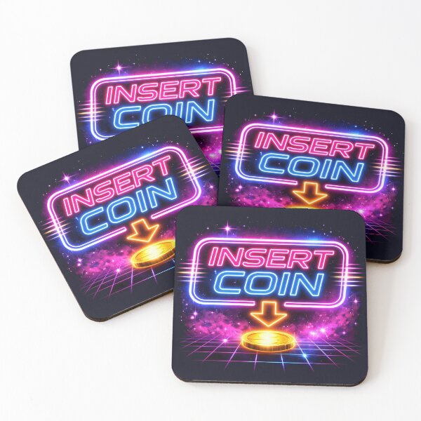 Item preview, Insert Coin Neon Arcade Retro Synthwave Gaming Sticker designed and sold by DPSz.