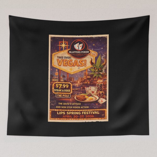 Item preview,  Bluffers Poker Take Over Vegas Neon Sign, LIPS Spring Festival 2026 Retro Vegas Poster designed and sold by GhostDawgs.