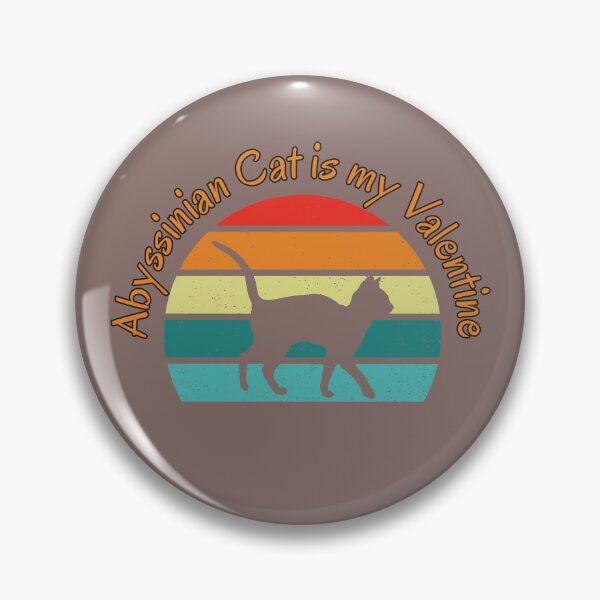 Item preview, Abyssinian Cat Is My Valentine – Retro Sunset Cat Lover Design designed and sold by FatCatCD.