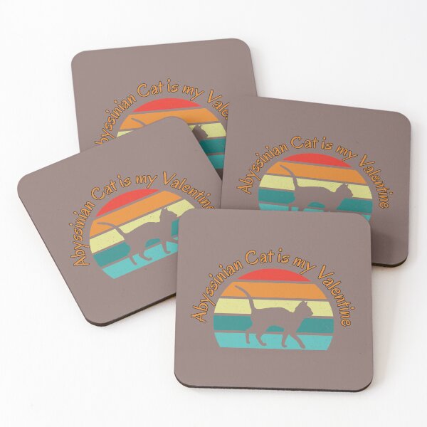 Item preview, Abyssinian Cat Is My Valentine – Retro Sunset Cat Lover Design designed and sold by FatCatCD.