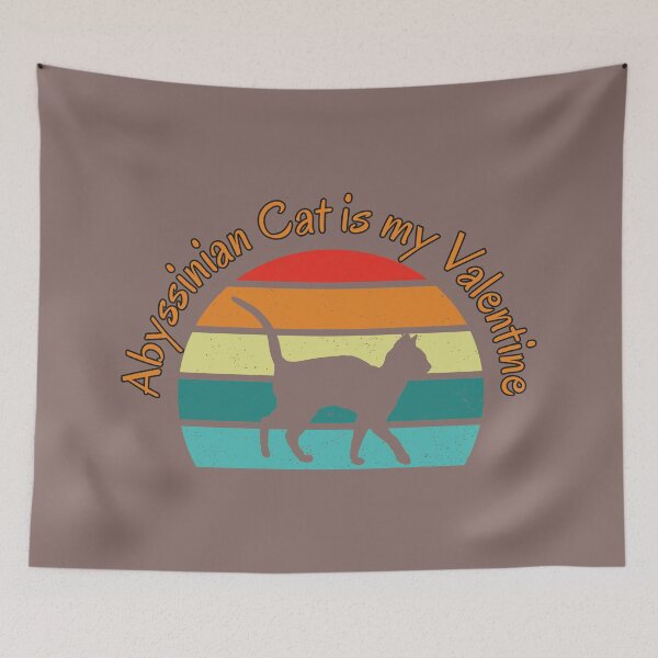 Item preview, Abyssinian Cat Is My Valentine – Retro Sunset Cat Lover Design designed and sold by FatCatCD.