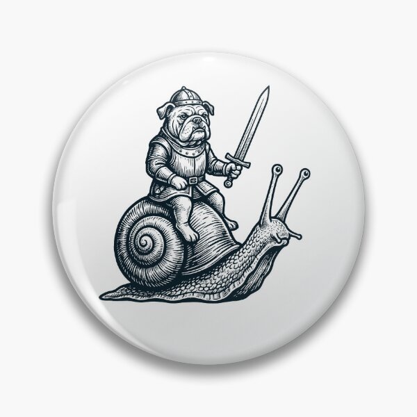 Item preview, Vinatge Bulldog Riding Snail Medieval Knight Dog Lover designed and sold by DoodleTortle.