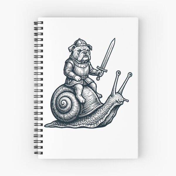 Item preview, Vinatge Bulldog Riding Snail Medieval Knight Dog Lover designed and sold by DoodleTortle.
