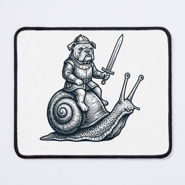 Item preview, Vinatge Bulldog Riding Snail Medieval Knight Dog Lover designed and sold by DoodleTortle.