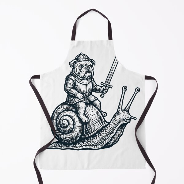 Item preview, Vinatge Bulldog Riding Snail Medieval Knight Dog Lover designed and sold by DoodleTortle.