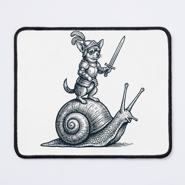 Item preview, Vinatge Chihuahua Riding Snail Medieval Knight Dog Lover designed and sold by DoodleTortle.