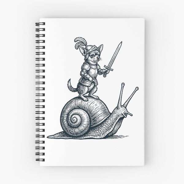 Item preview, Vinatge Chihuahua Riding Snail Medieval Knight Dog Lover designed and sold by DoodleTortle.